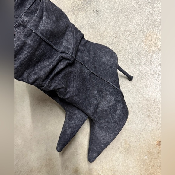 Zara Charcoal Heeled Boots - Picture 1 of 8